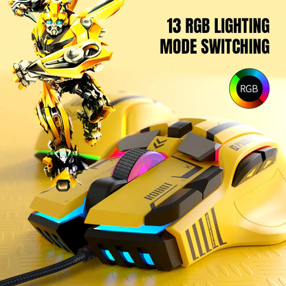 Mouse gaming cablato programmabile di fascia alta 12800dpi 12 tasti RGB per Windows IOS Home Office Laptop PC