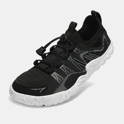 Zapatillas deportivas barefoot anchas para hombre Oiaano, punto de malla negro, ultraligeras, transpirables, para ocio, trabajo, jogging y exterior, suela suave, zero drop