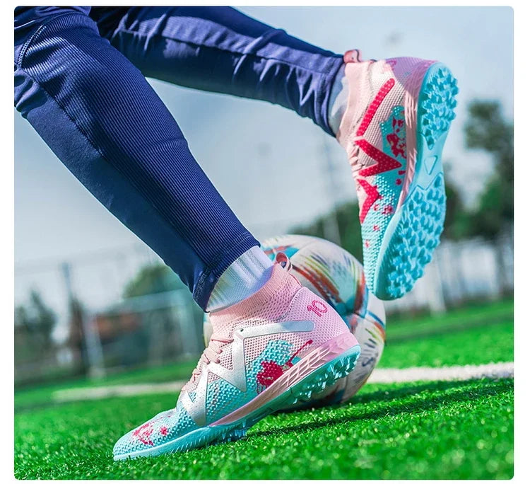 Zapatillas de fútbol para hombre, tacos de alto rendimiento, calzado profesional de fútbol sala, botas rápidas para campo de fútbol, zapatillas originales de entrenamiento para niño
