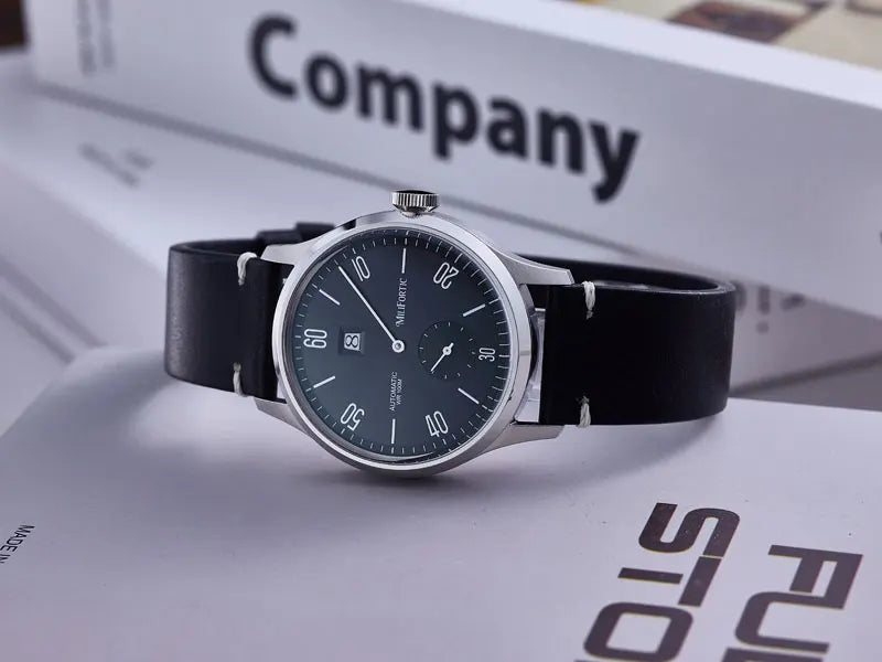 Milifortic 38MM Minimalist Jumping Hour Auto Watch Man R088 Sapphire Crystal 10ATM Vintage Stainless Steel Mechanical Watches