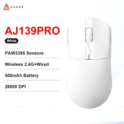Ratón gaming inalámbrico AJAZZ AJ139 V2 MC/AJ139 PRO con sensor PAW3311/PAW3395, 12000DPI/26000DPI, 500mAh, Bluetooth, para PC