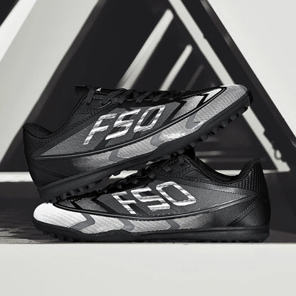 Chaussures de football pour hommes, modèle TF pour terrains synthétiques, tige en PU respirant, crampons en caoutchouc antidérapants, baskets de football pour adultes, idéales pour l’entraînement sur gazon synthétique