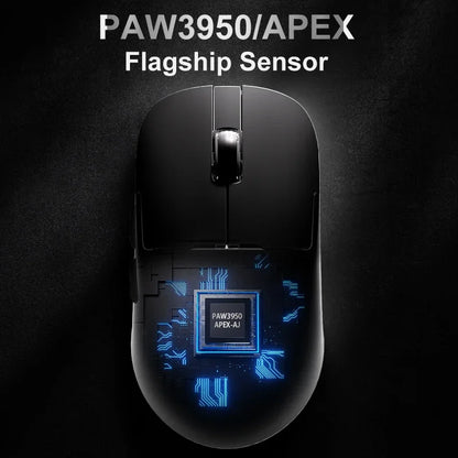 Mouse gaming Ajazz AJ159 PRO/APEX 8000Hz Rebound Rate Paw3950 con schermo a colori, supporto magnetico AJ159P per ufficio e gaming