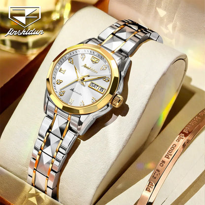 JSDUN 8995 Women Watch Mechanical Watch Waterproof Week Date Ladies Watch High Quality Luxury Original Tungsten Steel Clock