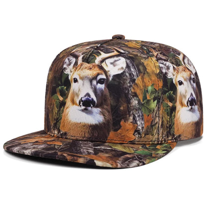 2025 Personalized New Flat brimmed Hat Printed Animal Street Hip Hop Hat Skateboarding Hat Leisure Sunshade Baseball Hat Unisex