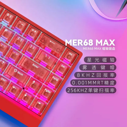 Tastiera meccanica IROK Carotmas Mercury68 con switch magnetici 8K, 68 tasti, RT 0.004mm, bassa latenza, gaming cablata personalizzata per PC, ideale come regalo