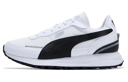 Chaussures de ville basses Puma Road Rider, en tissu et cuir synthétique, confortables pour un usage quotidien, baskets, blanc et noir, 397432-05