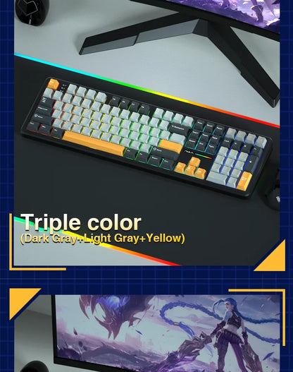 AULA F108 Keyboard 100% Layout 1K Polling Rate Mechanical Gaming Keyboard Hot Swappable Linear Switch with Macro Software
