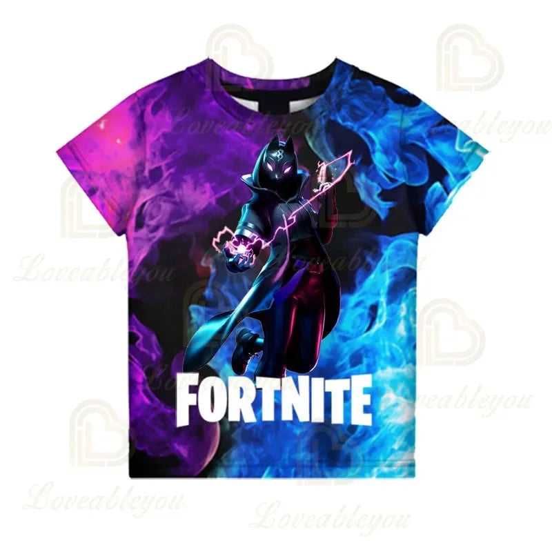 T-shirt 3D Fortnite Victory Game per bambini e neonati, stile Harajuku, top Battle Royale Hero carino per bambini, maschi e femmine