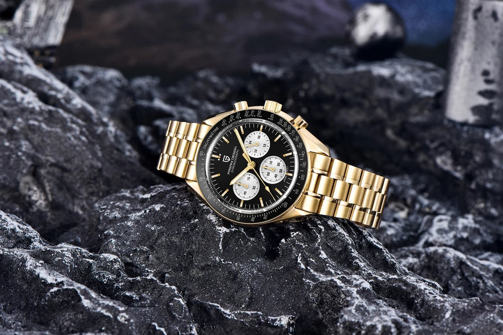 Relógio PAGANI DESIGN Moon – Cronógrafo de quartzo de luxo para homem, estilo desportivo, vidro de safira com tratamento antirreflexo, mostrador luminescente