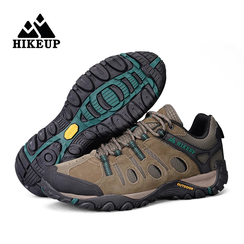 HIKEUP Buty turystyczne męskie Zimowe buty wspinaczkowe i trekkingowe dla mężczyzn Skórzane, oddychające, outdoorowe, antypoślizgowe buty sportowe i robocze dla mężczyzn