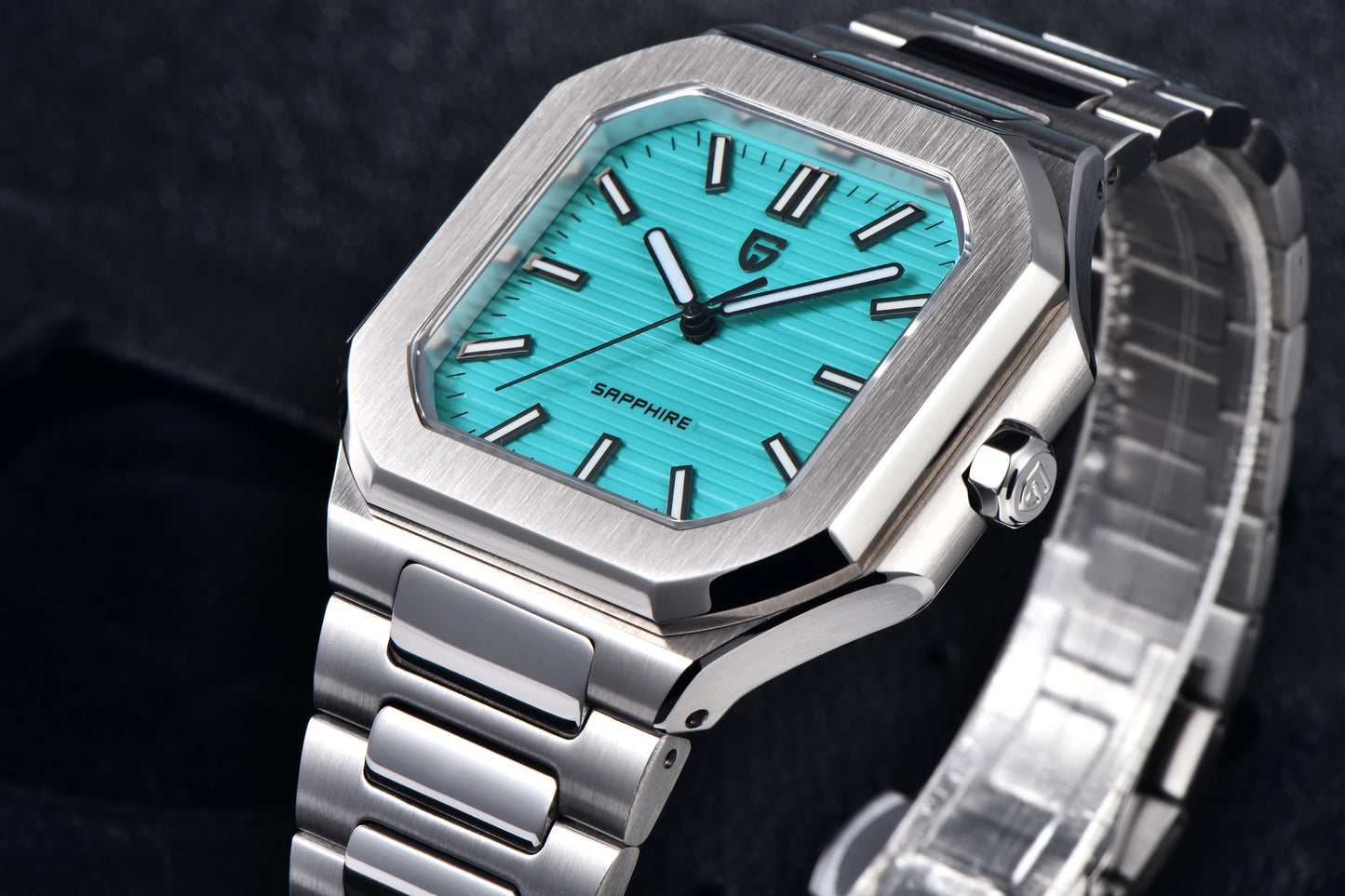 Reloj de lujo cuadrado de cuarzo PAGANI DESIGN 2026 para hombre, cristal de zafiro AR, movimiento japonés, luminoso, acero 316L completo