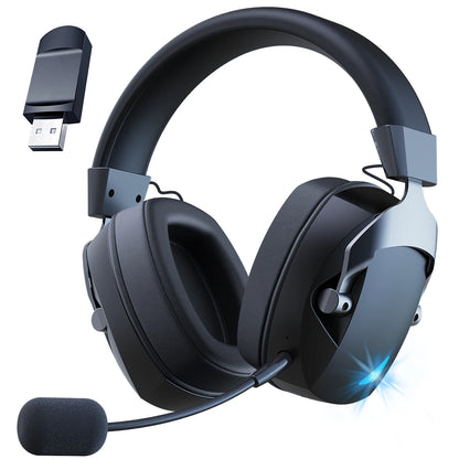 Cuffie da gaming wireless Acinaci 2.4GHz per PS5 PS4 PC Switch – Cuffie Bluetooth da gaming con microfono, bassi profondi e padiglioni in memory foam