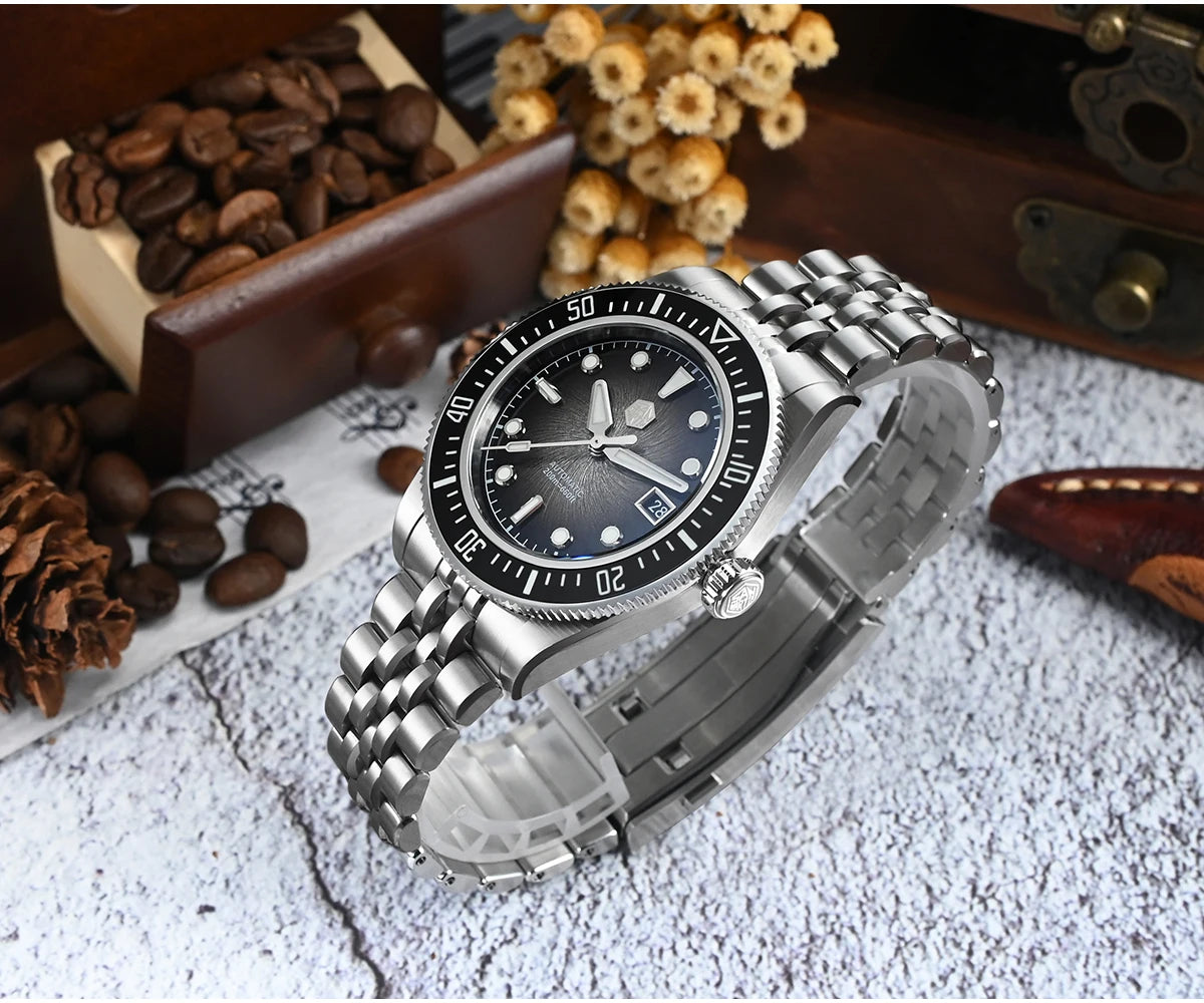 San Martin 37.5mm 40mm Enamel Spiral Vortex Dial Men Luxury Diver Watch Miyota 9015 Automatic Mechanical Waterproof 200m SN0148