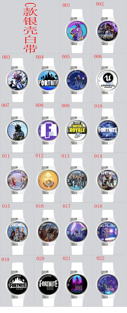 Reloj Fortnite de moda cute, cartoon y kawaii personalizado con luz nocturna LED táctil, reloj electrónico para estudiantes, regalo para amigos