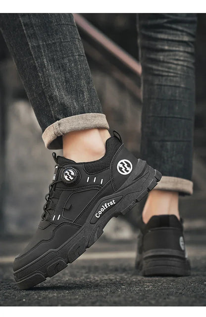 Nouvelles chaussures basses pour hommes, à boucle rotative, sportives, décontractées, tendance, d'extérieur, imperméables, chaussures de travail, semelle EVA, caoutchouc, Zapatillas Hombre