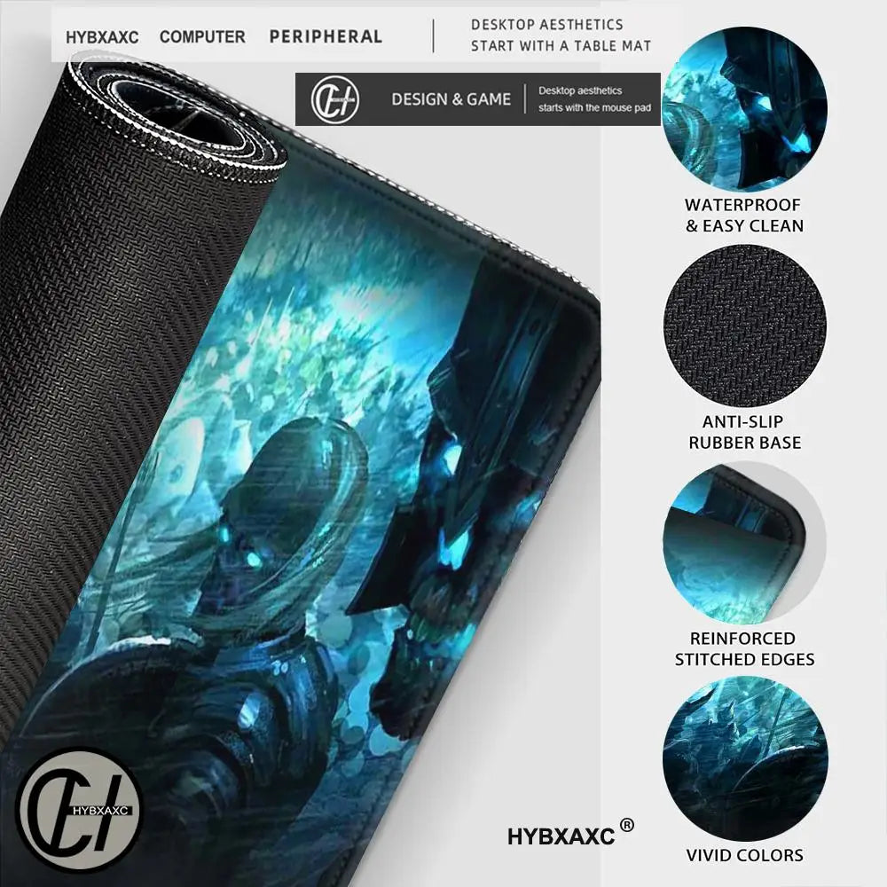 XXL žaidimų aksesuarai, žaidėjams skirta klaviatūros stalo kilimėlis, neslystantis World of Warcraft Lich King nešiojamojo kompiuterio pelės kilimėlis, pelės kilimėliai HYBXAXC