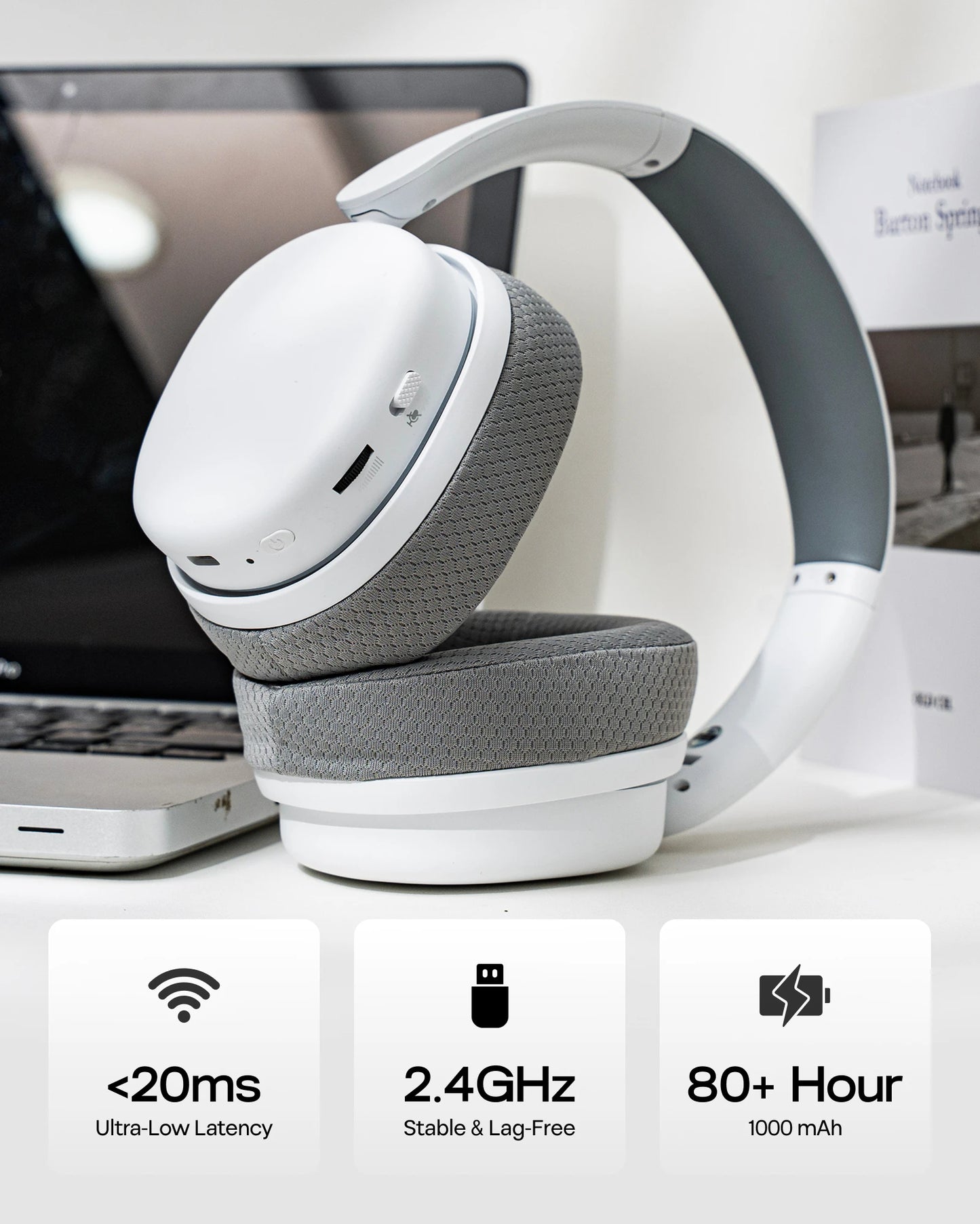 Auriculares gaming AULA G7 Pro con sonido envolvente 7.1, Bluetooth 5.3 inalámbrico y micrófono con cancelación de ruido para PS5/PS4/PC/Switch