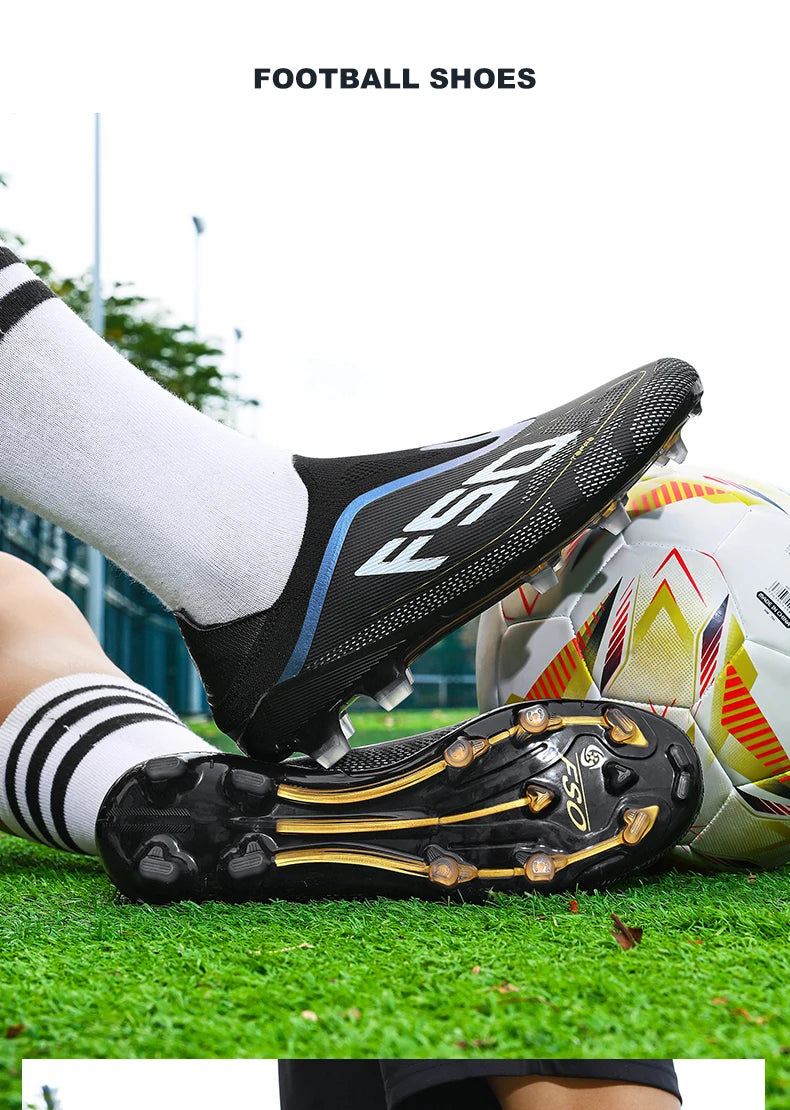 New Men Football Boots Futsal Outdoor Sneakers Match Grass Non-Slip High-quality Soccer Shoes Cleats Hot-selling High-top Light