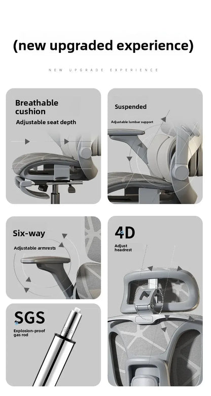 Sedia da ufficio e gaming ergonomica Air Titan Full Mesh per computer, con supporto lombare a tre zone e design ad alta ventilazione per scrivania da studente