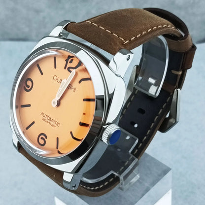 46mm Men's Watch Manual Winding Seagull ST3600 Movement Sapphire Glass Waterproof 316L Stainless Steels Custom Watch