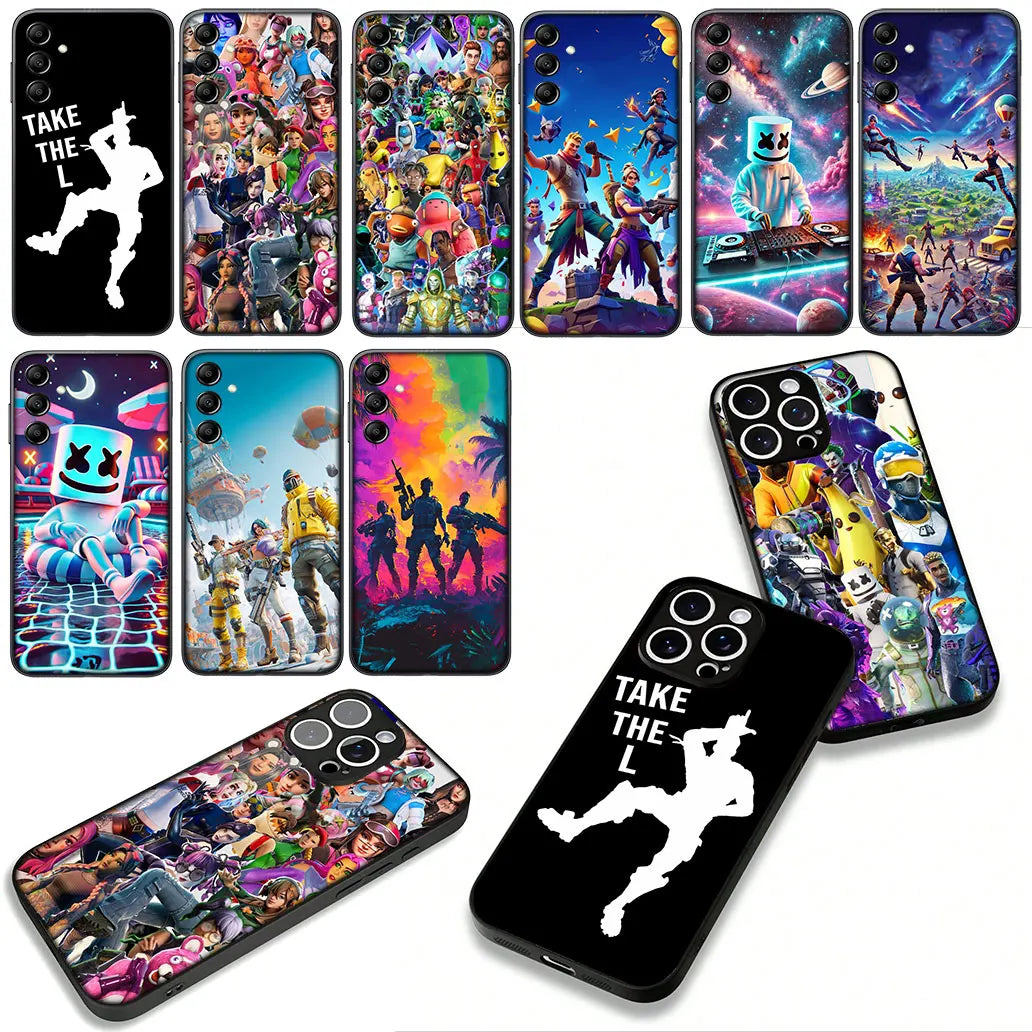 Custodia Game F-ForTnites Wallpaper per Samsung Galaxy A07 A13 A12 A23 A42 A50 A51 A52 A53 A70 A71 A72 A21S A04 Note 20 9 8 10