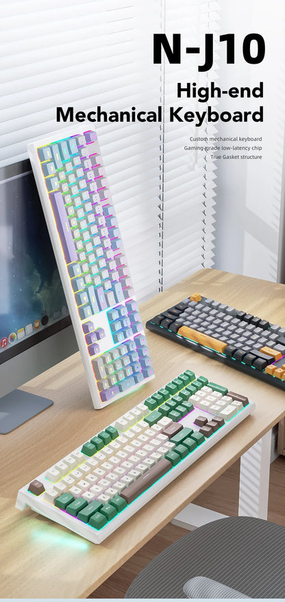 Tastiera meccanica da gaming cablata a 108 tasti con retroilluminazione RGB | Chip da gaming | Bassa latenza | Anti-ghosting | per gamer PC Win/Mac