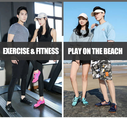 EOCENE men and women barefoot outdoor sports aqua shoes, quick-dry beach swimming fitness wading hiking cycling water sneakers