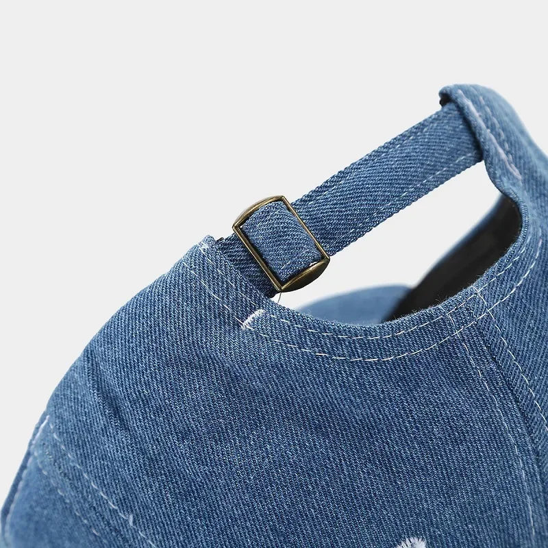 Solid color denim baseball cap for women Korean casual duckbill cap for men summer sun protection cap