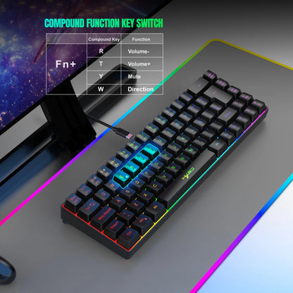 Offerta imperdibile! Tastiera gaming cablata spagnola a 69 tasti con retroilluminazione RGB, design compatto 68%, un accessorio indispensabile per professionisti e gamer