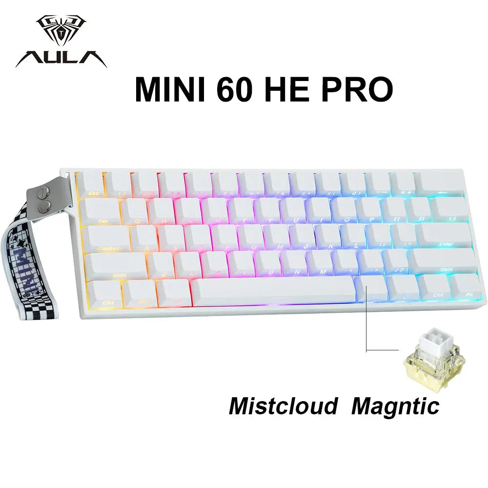 Teclado mecánico inalámbrico AULA Mini60 HE/Pro/Max 60% con interruptores magnéticos RGB, trimodo, 8000Hz, 0.01mmRT para PC, regalos para gamers