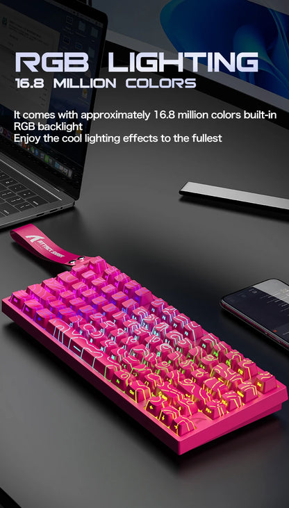 Teclado gaming magnético con cable ATTACK SHARK R82 HE 75% RGB 8000Hz Rapid Trigger, activación de 0.005mm