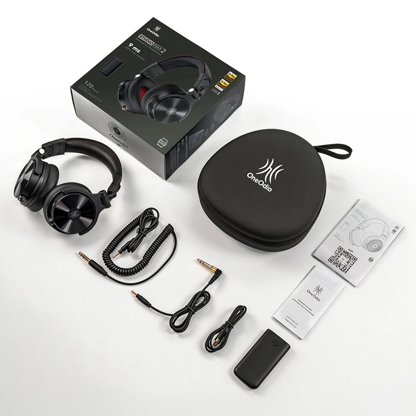 OneOdio Studio Max kabellose DJ-Kopfhörer Bluetooth 6.0 – 9ms ultraniedrige Latenz, Hi-Res LDAC Studio-Monitor-Over-Ear-Headset mit Mikrofon