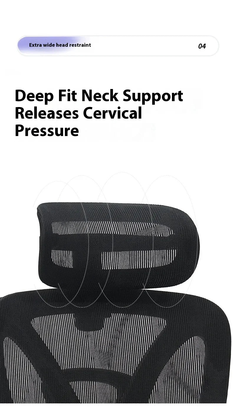 Ergonomic Office Chair Mesh Seat Adjustable Headrest Commercial Chair Footrests Support Comfortable Lumbar Chaise Ergonomique