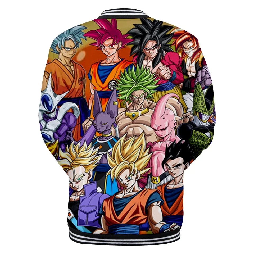 Dragon Ball Goku Kanji Symbol Men Zipper Hoodie Cartoon Japan Anime Women Sweatshirt 2025 New Fashion Children Jackets Coat