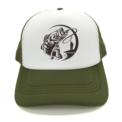 Fishing Skeleton Trucker Cap Summer Men Cool Fisherman Fishing Hat Baseball Cap Unisex Outdoor Mesh Net Caps MZ-238
