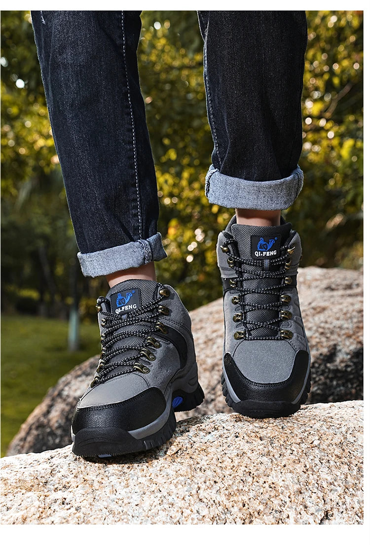 Chaussures de Trekking en plein air automne hiver hommes chaussures de randonnée imperméables bottes de montagne en cuir véritable chaussures tactiques de chasse en forêt