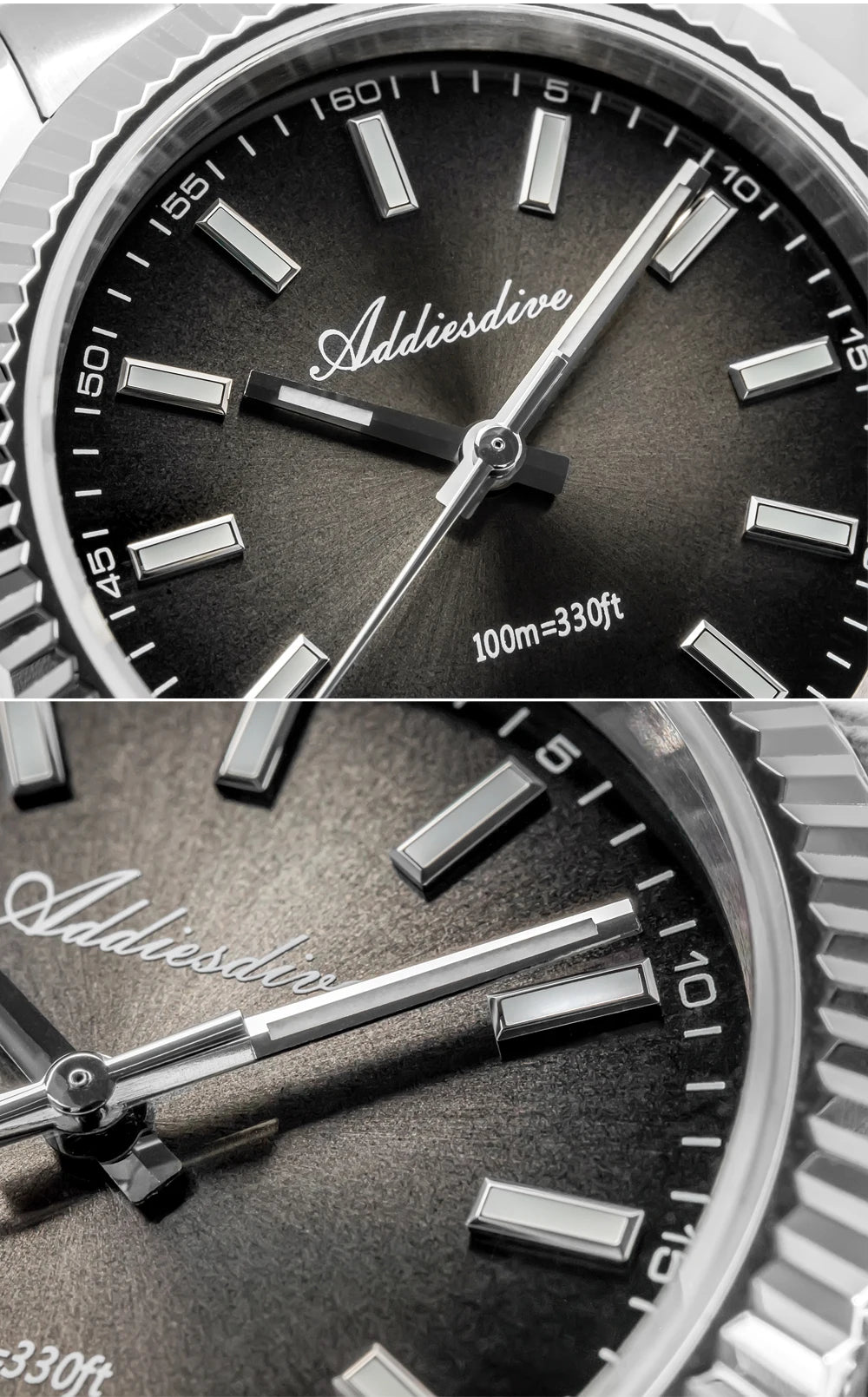 Orologio da uomo ADDIESDIVE AD2073 nuovo, vetro zaffiro, 36mm, VH31, quadrante sunburst, quarzo, impermeabile 10Bar, da immersione, luminoso