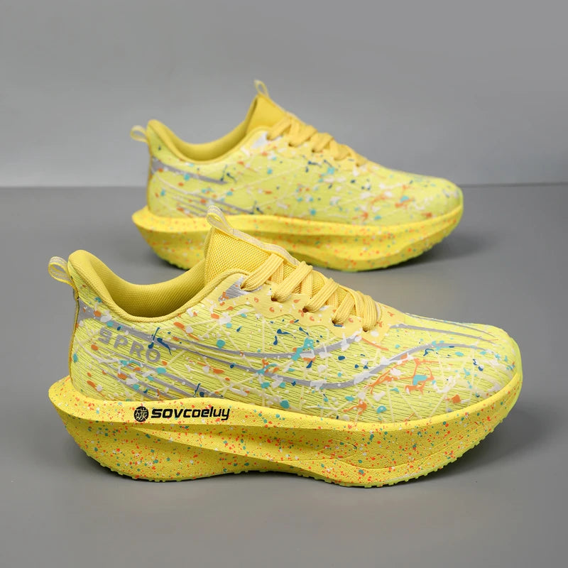 Zapatillas de running para hombre y mujer con placa de carbono, amortiguación para maratón, deportivas, transpirables, ligeras, cómodas y antideslizantes