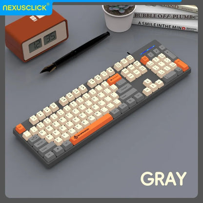 Set tastiera e mouse wireless NexusClick per gaming e ufficio, risparmio energetico intelligente, formato completo 104 tasti, 1600DPI regolabili, USB per laptop e PC