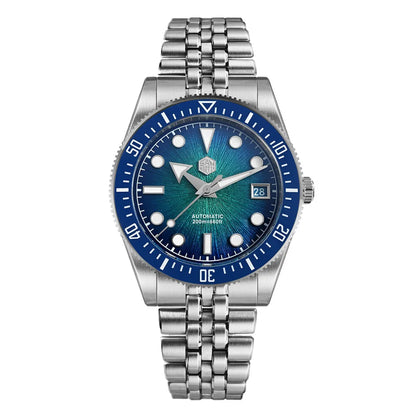 Relógio de mergulho masculino San Martin 37.5mm 40mm Miyota 9015 com mostrador esmaltado, relógio de pulso mecânico automático de luxo, resistente à água 200m SN0148