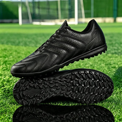 Chaussures de football unisexes pour adultes, en PU, respirantes, en tissu tissé, avec crampons en caoutchouc denses, antidérapantes, résistantes à l'usure, pour entraînement quotidien sur gazon artificiel