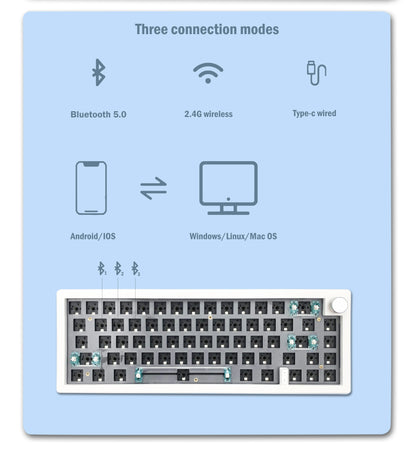 Kit de teclado mecánico personalizado GMK67 65% Gasket Bluetooth 2.4G inalámbrico, intercambiable en caliente, con retroiluminación RGB