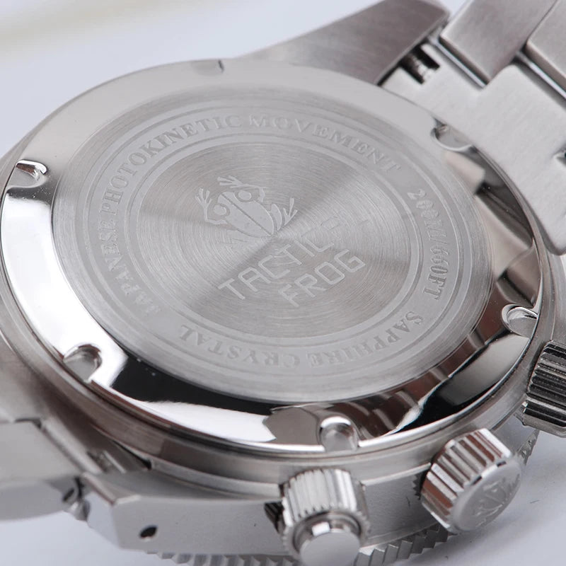 Orologio cronografo da uomo Tactical Frog 41mm, movimento al quarzo solare VS75, impermeabile, zaffiro, verde, luminoso C3, orologio da polso al quarzo