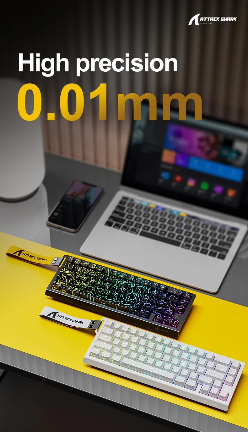 Teclado gaming magnético ATTACK SHARK X68HE X68PRO HE y FREEWOLF F68 con cable F68Pro inalámbrico para gaming profesional, activación rápida de 0.01mm