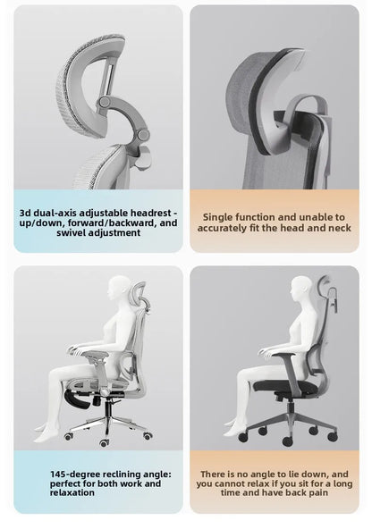 Silla ergonómica minimalista portátil con reposabrazos 10D, silla para ordenador, silla de oficina, silla de estudio, silla gaming, resistente a la gravedad y duradera