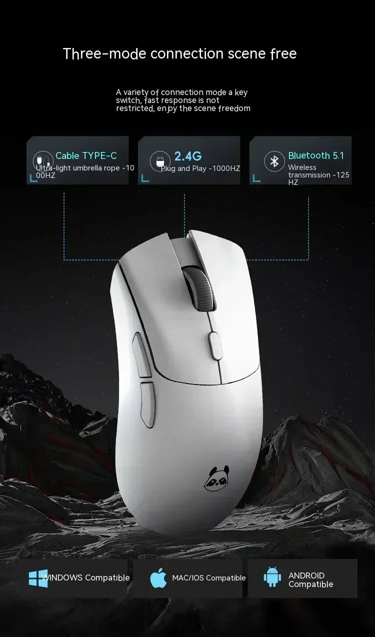 Ratón inalámbrico Metaphyuni Metapanda P1 Pro Max, PAW3395, baja latencia, ligero, para e-sports y gaming, ergonómico, regalo para gamer de PC