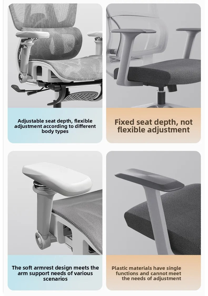 Silla ergonómica minimalista portátil con reposabrazos 10D, silla para ordenador, silla de oficina, silla de estudio, silla gaming, resistente a la gravedad y duradera