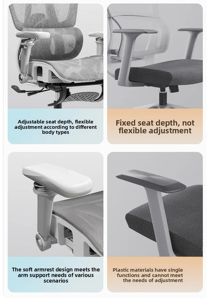 Silla ergonómica minimalista portátil con reposabrazos 10D, silla para ordenador, silla de oficina, silla de estudio, silla gaming, resistente a la gravedad y duradera