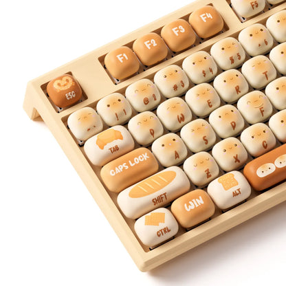 Teclado mecánico inalámbrico Akko MonsGeek MG108B Bun Wonderland, perfil MOG, RGB, 108 teclas, tamaño completo, hot swap, USB / 2.4G / BT 5.0